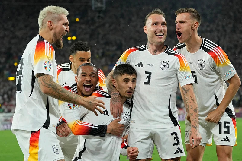 Kai Havertz celebrates after scoring Germanys opening goal 